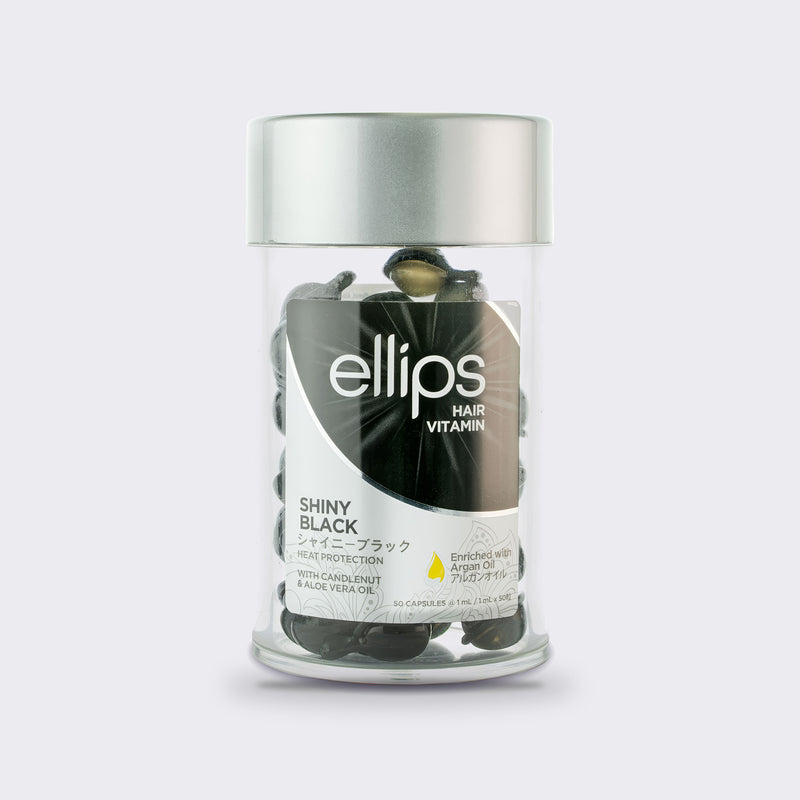 Ellips Hair Vitamin Shiny Black, jar of 50 capsules